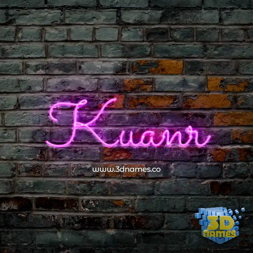 kuanr in Pink Neon style - 3D name wallpaper