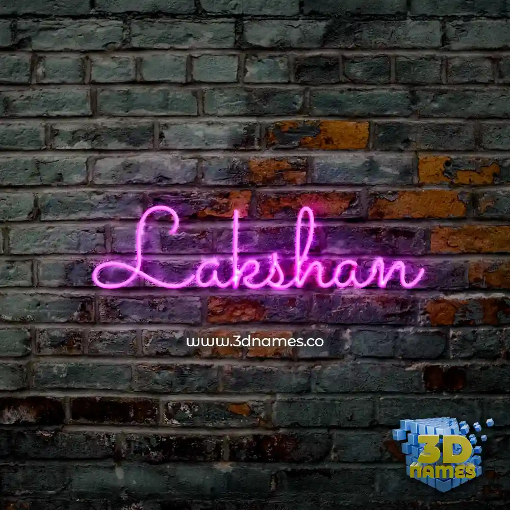 lakshan in Pink Neon style - 3D name wallpaper