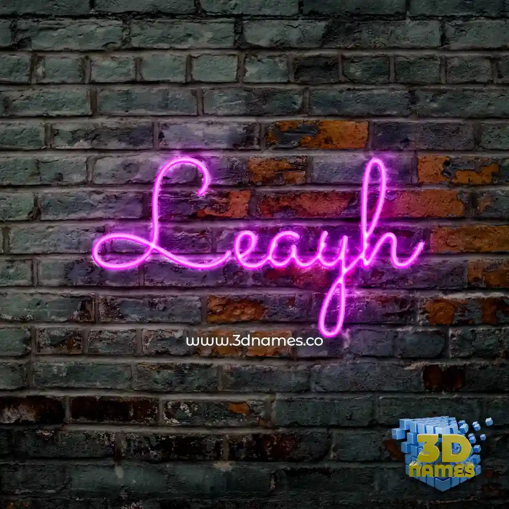 leayh in Pink Neon style - 3D name wallpaper leayh in Pink Neon style - 3D name wallpaper