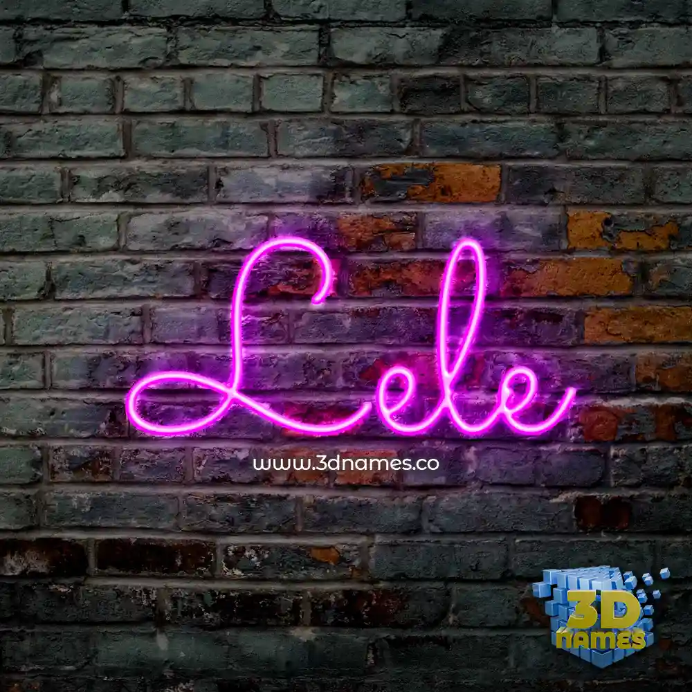 lele in Pink Neon style - 3D name wallpaper
