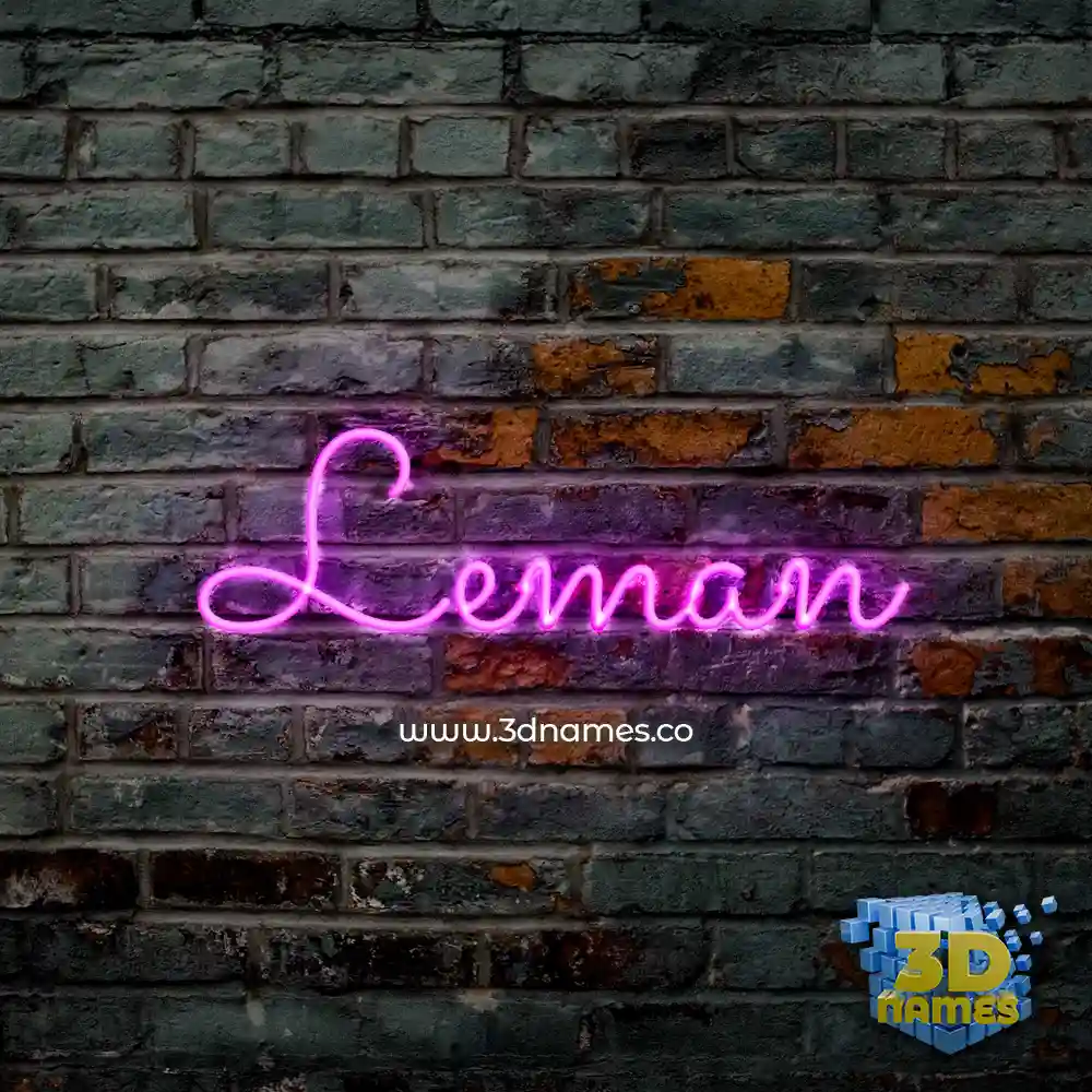leman in Pink Neon style - 3D name wallpaper