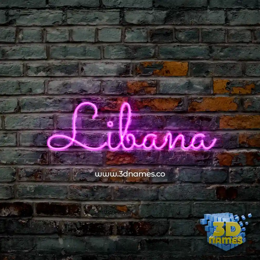 libana in Pink Neon style - 3D name wallpaper