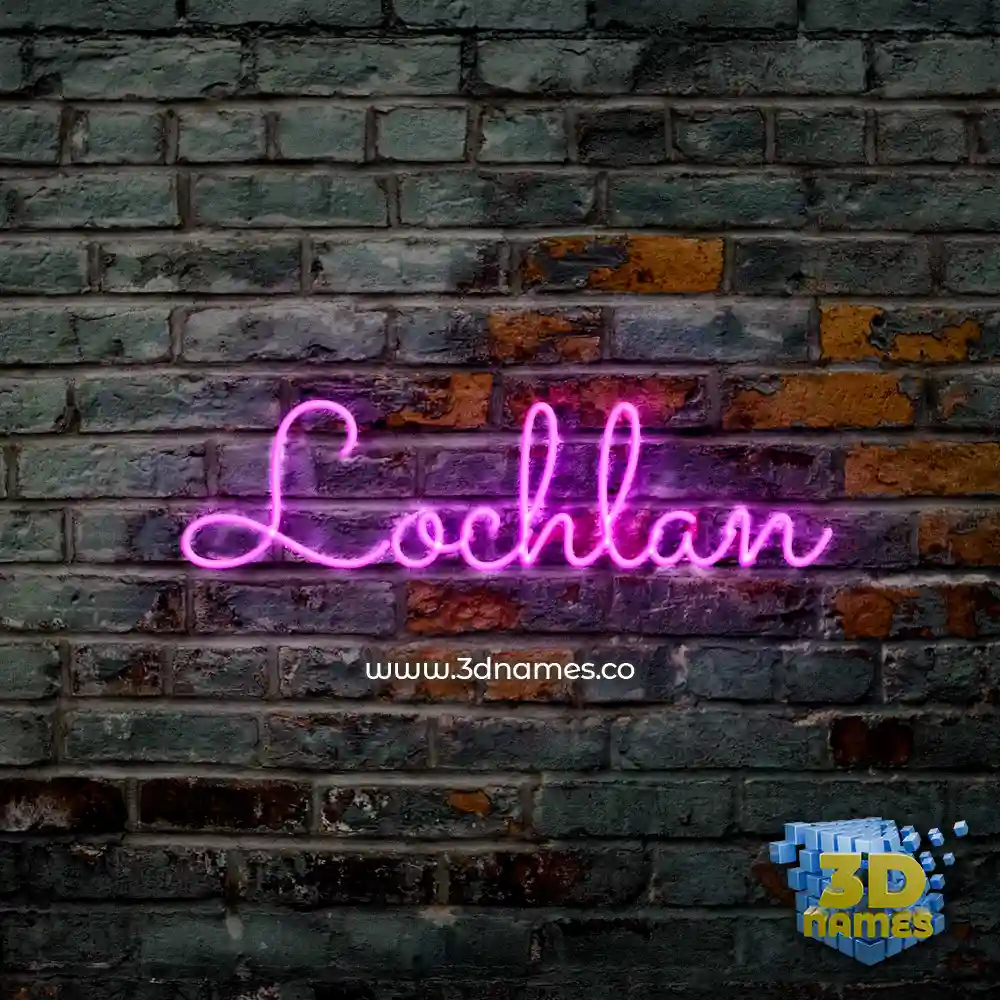 lochlan in Pink Neon style - 3D name wallpaper