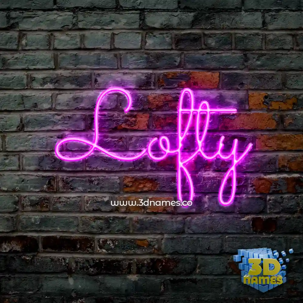 lofty in Pink Neon style - 3D name wallpaper lofty in Pink Neon style - 3D name wallpaper