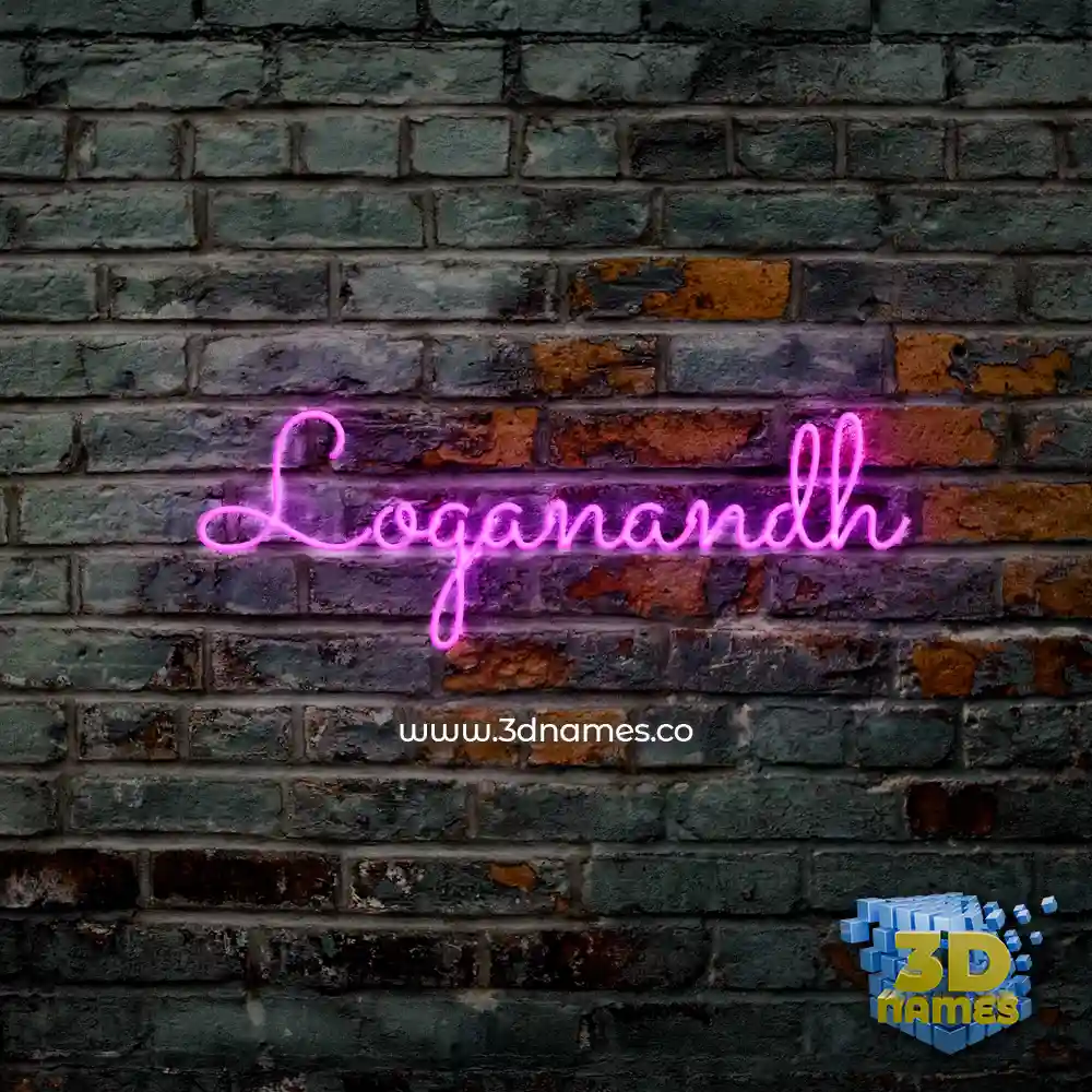 loganandh in Pink Neon style - 3D name wallpaper