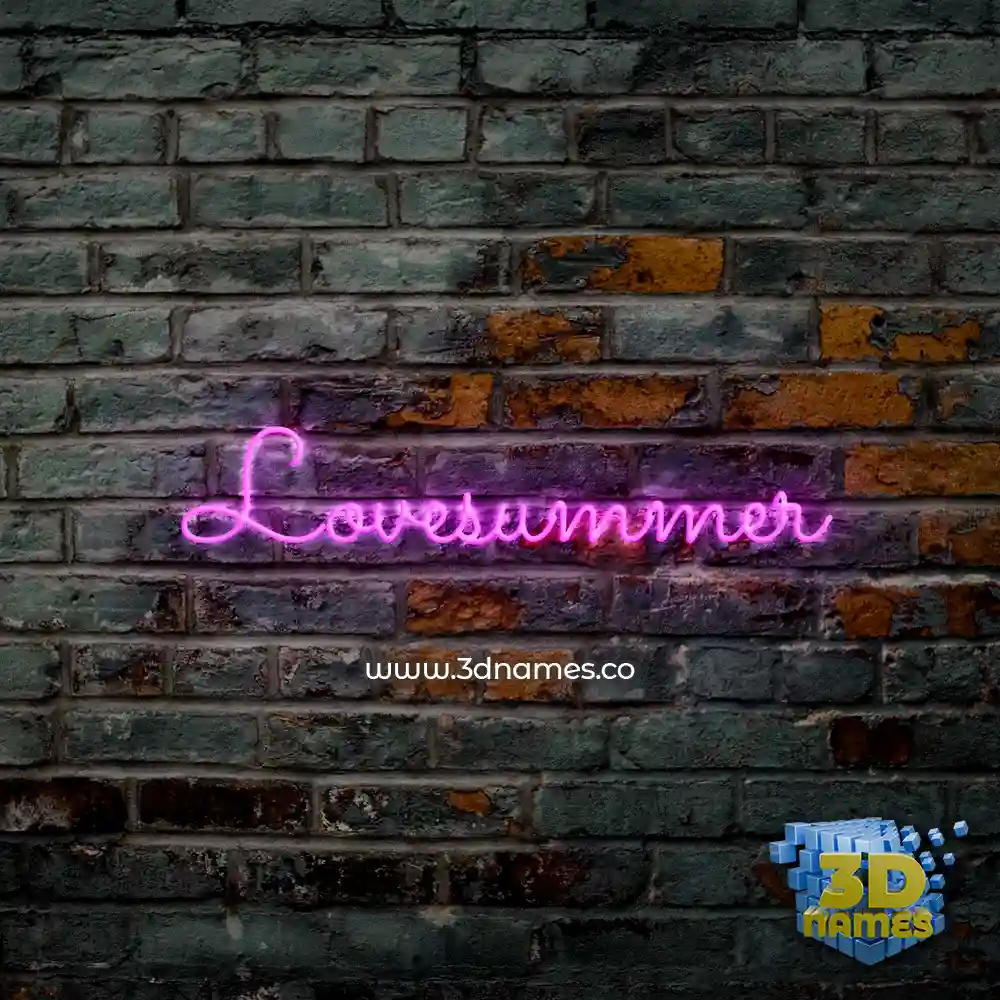 lovesummer in Pink Neon style - 3D name wallpaper