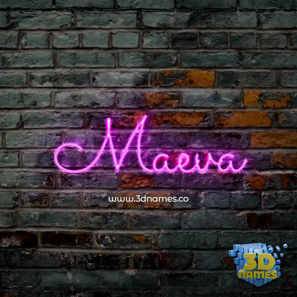maeva in Pink Neon style - 3D name wallpaper