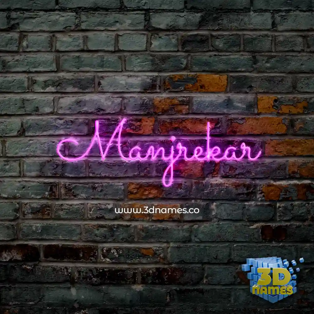 manjrekar in Pink Neon style - 3D name wallpaper manjrekar in Pink Neon style - 3D name wallpaper