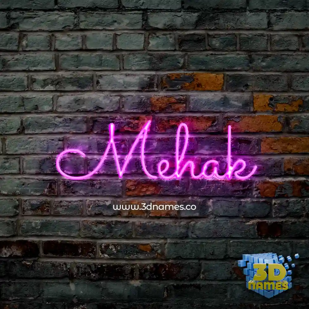 mehak in Pink Neon style - 3D name wallpaper
