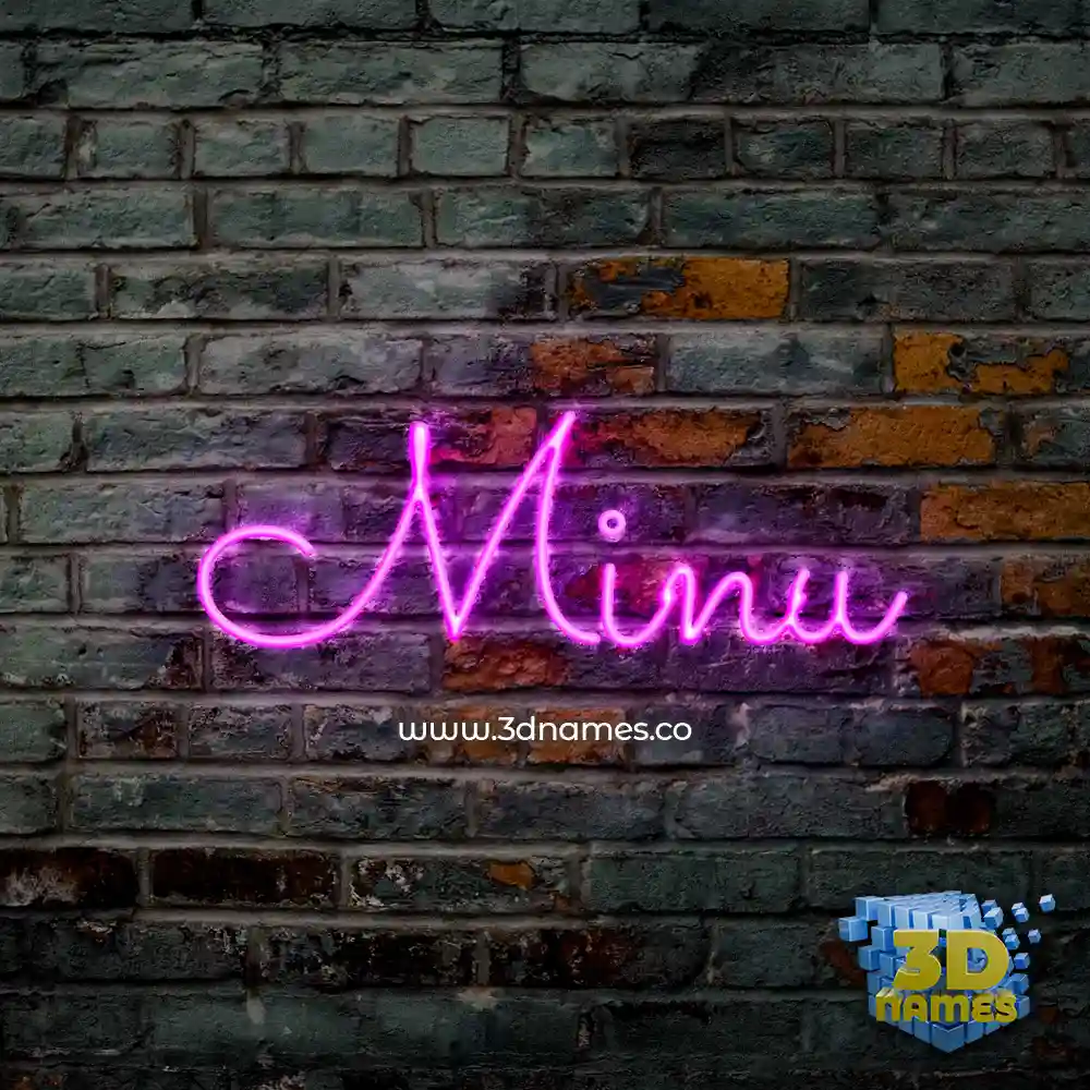 minu in Pink Neon style - 3D name wallpaper minu in Pink Neon style - 3D name wallpaper