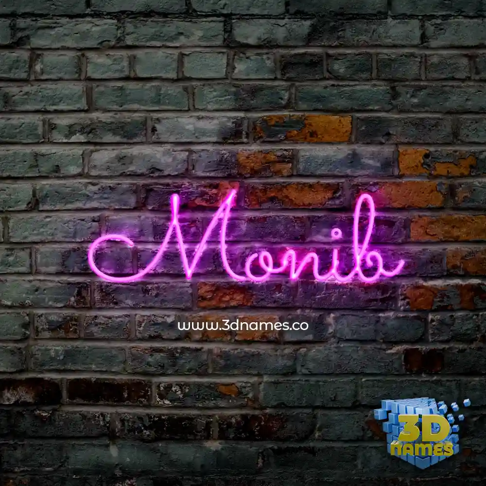 monib in Pink Neon style - 3D name wallpaper