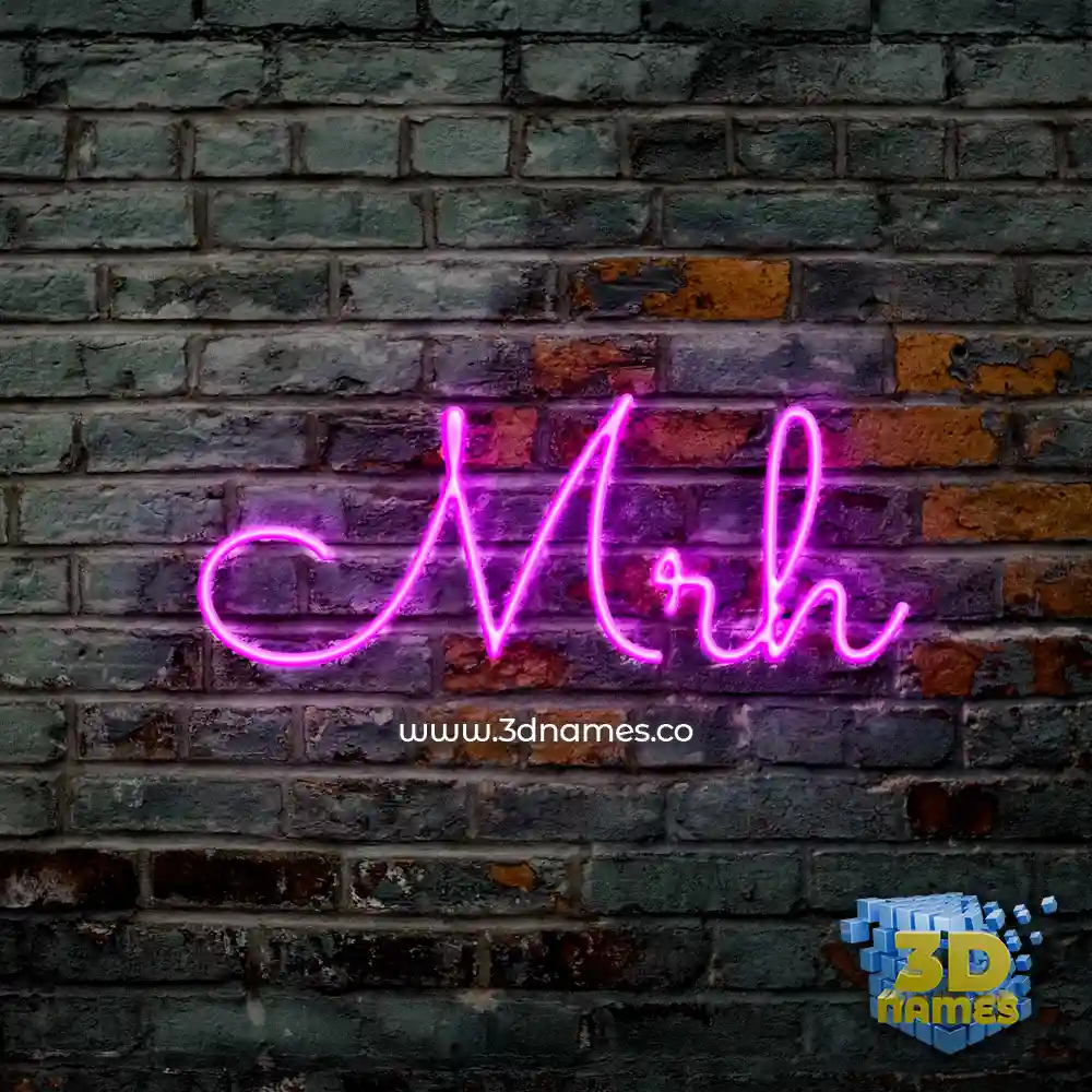 mrh in Pink Neon style - 3D name wallpaper mrh in Pink Neon style - 3D name wallpaper