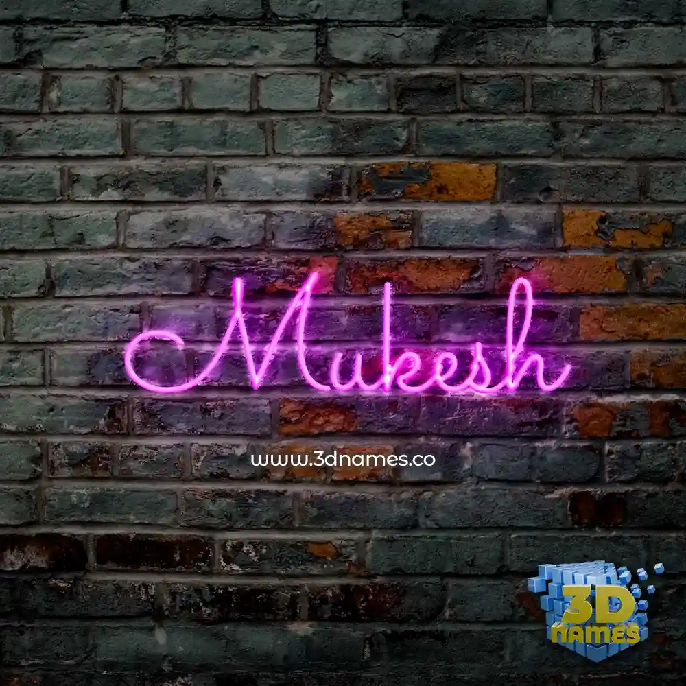 mukesh in Pink Neon style - 3D name wallpaper mukesh in Pink Neon style - 3D name wallpaper