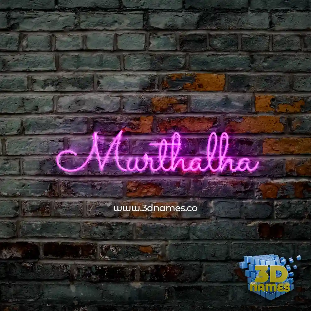 murthalha in Pink Neon style - 3D name wallpaper