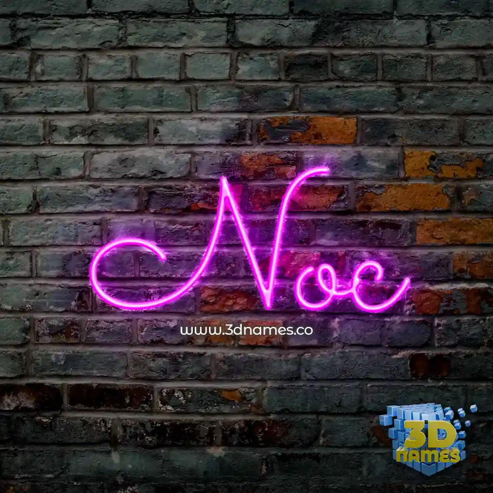 noc in Pink Neon style - 3D name wallpaper