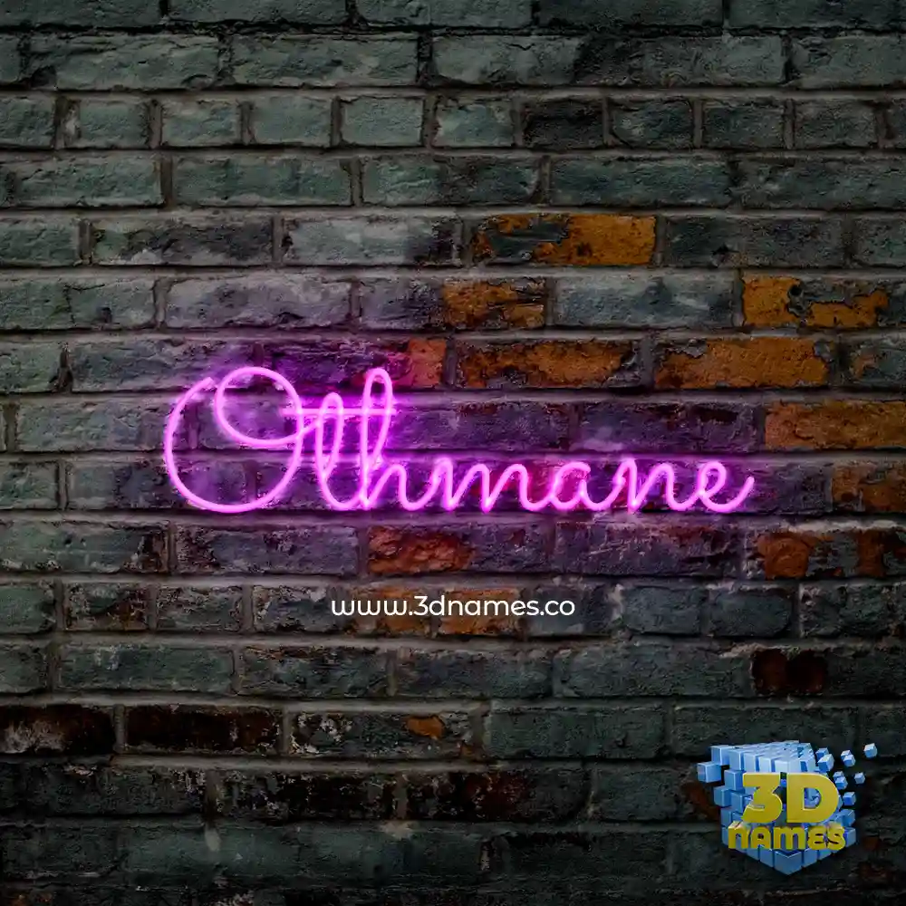 othmane in Pink Neon style - 3D name wallpaper