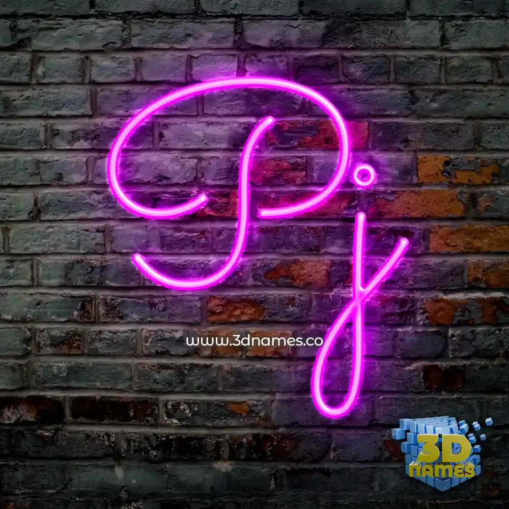 pj in Pink Neon style - 3D name wallpaper pj in Pink Neon style - 3D name wallpaper