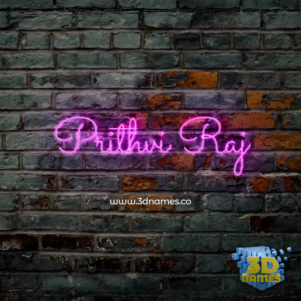 prithvi raj in Pink Neon style - 3D name wallpaper