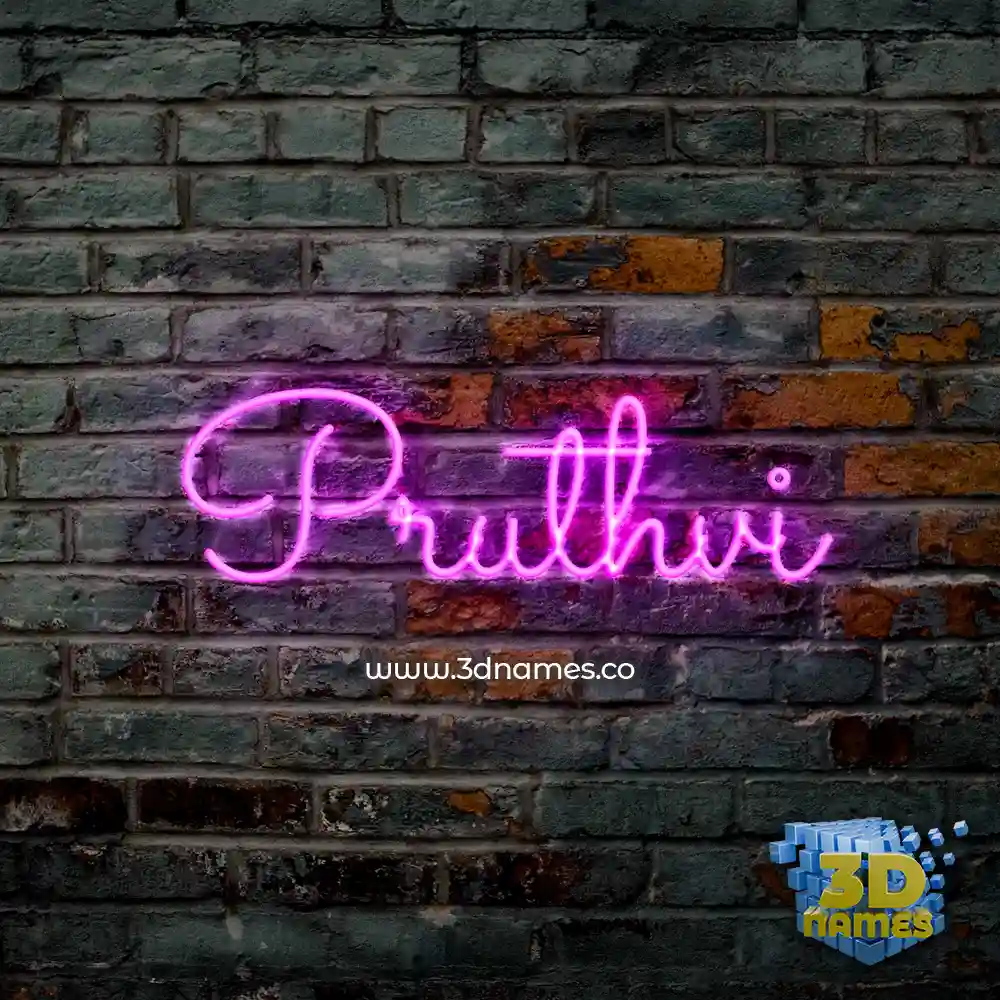 pruthvi in Pink Neon style - 3D name wallpaper