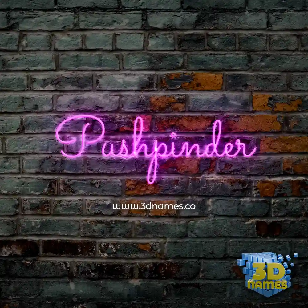 pushpinder in Pink Neon style - 3D name wallpaper