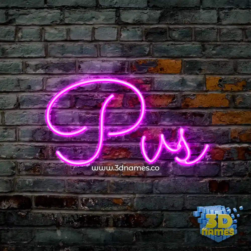 pvs in Pink Neon style - 3D name wallpaper
