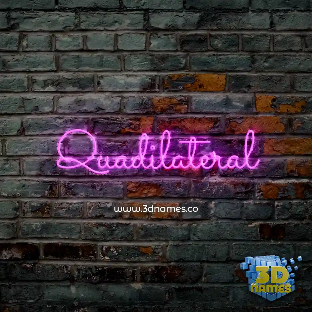 quadilateral in Pink Neon style - 3D name wallpaper
