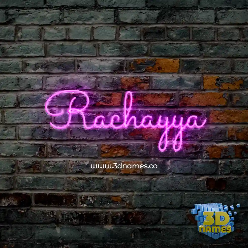 rachayya in Pink Neon style - 3D name wallpaper