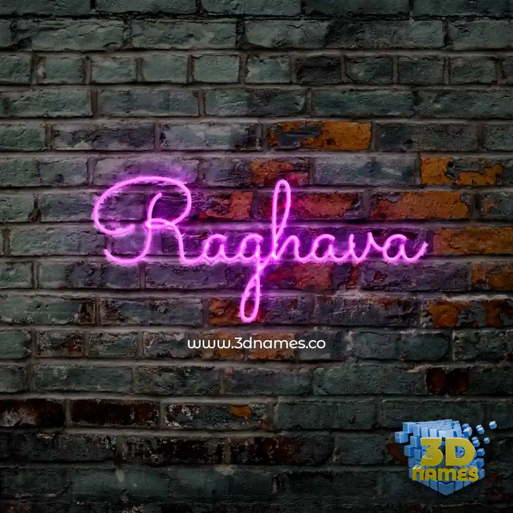 raghava in Pink Neon style - 3D name wallpaper
