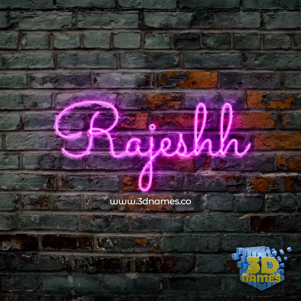 rajeshh in Pink Neon style - 3D name wallpaper