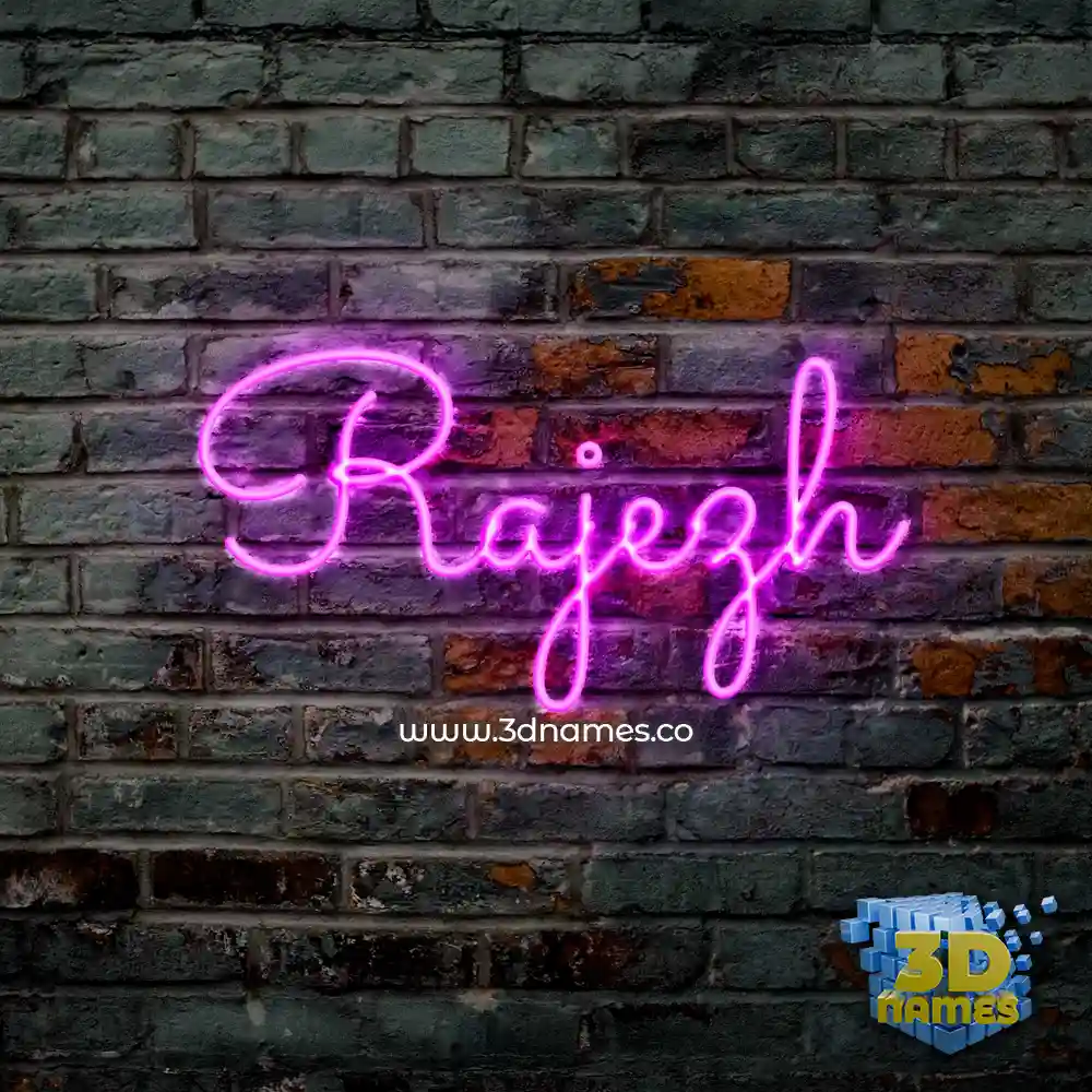 rajezh in Pink Neon style - 3D name wallpaper