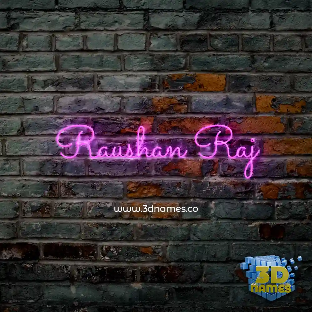 Preview of Pink Neon 3D name for "raushan20raj"