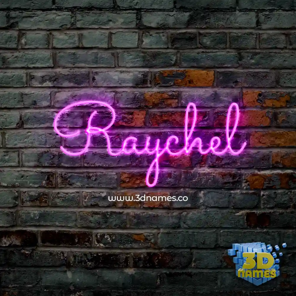 raychel in Pink Neon style - 3D name wallpaper