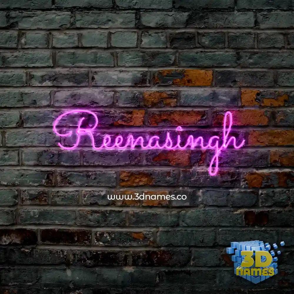 reenasingh in Pink Neon style - 3D name wallpaper