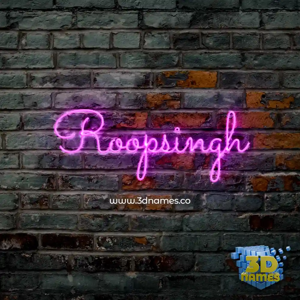 roopsingh in Pink Neon style - 3D name wallpaper roopsingh in Pink Neon style - 3D name wallpaper