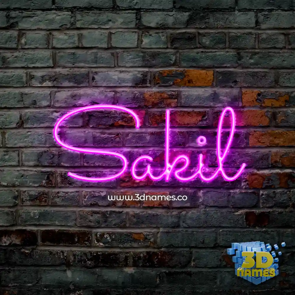 sakil in Pink Neon style - 3D name wallpaper sakil in Pink Neon style - 3D name wallpaper