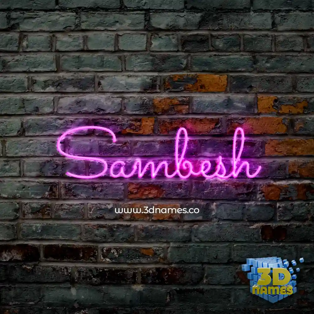 sambesh in Pink Neon style - 3D name wallpaper
