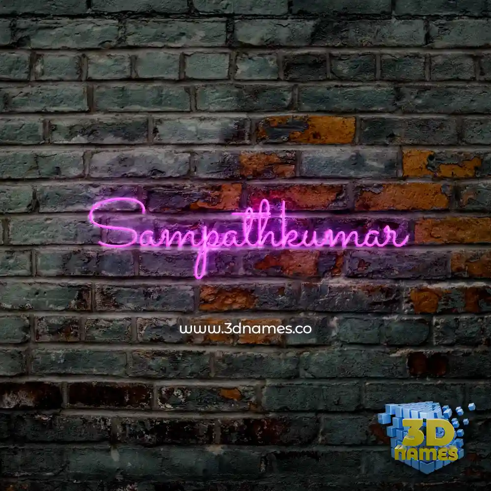 sampathkumar in Pink Neon style - 3D name wallpaper