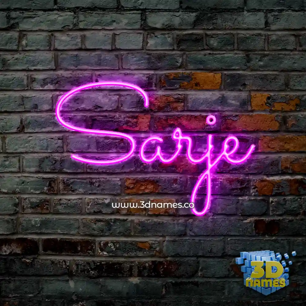sarje in Pink Neon style - 3D name wallpaper sarje in Pink Neon style - 3D name wallpaper