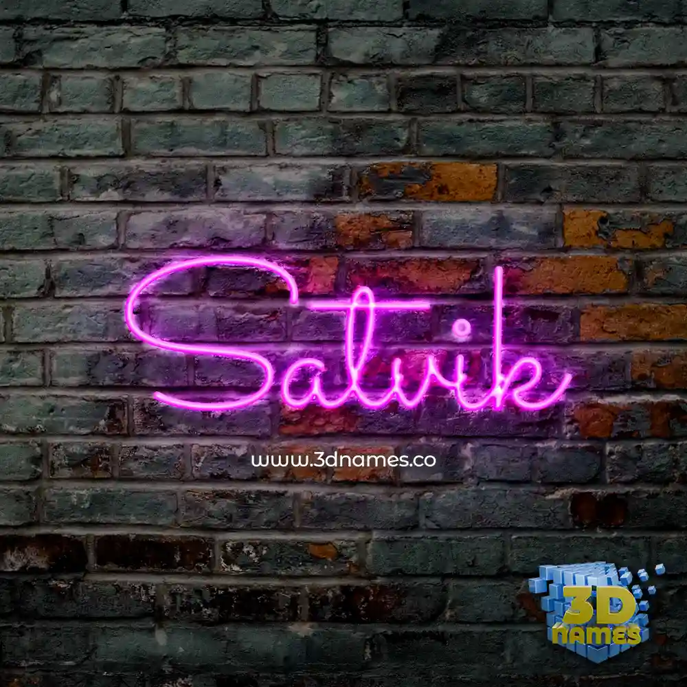 satvik in Pink Neon style - 3D name wallpaper
