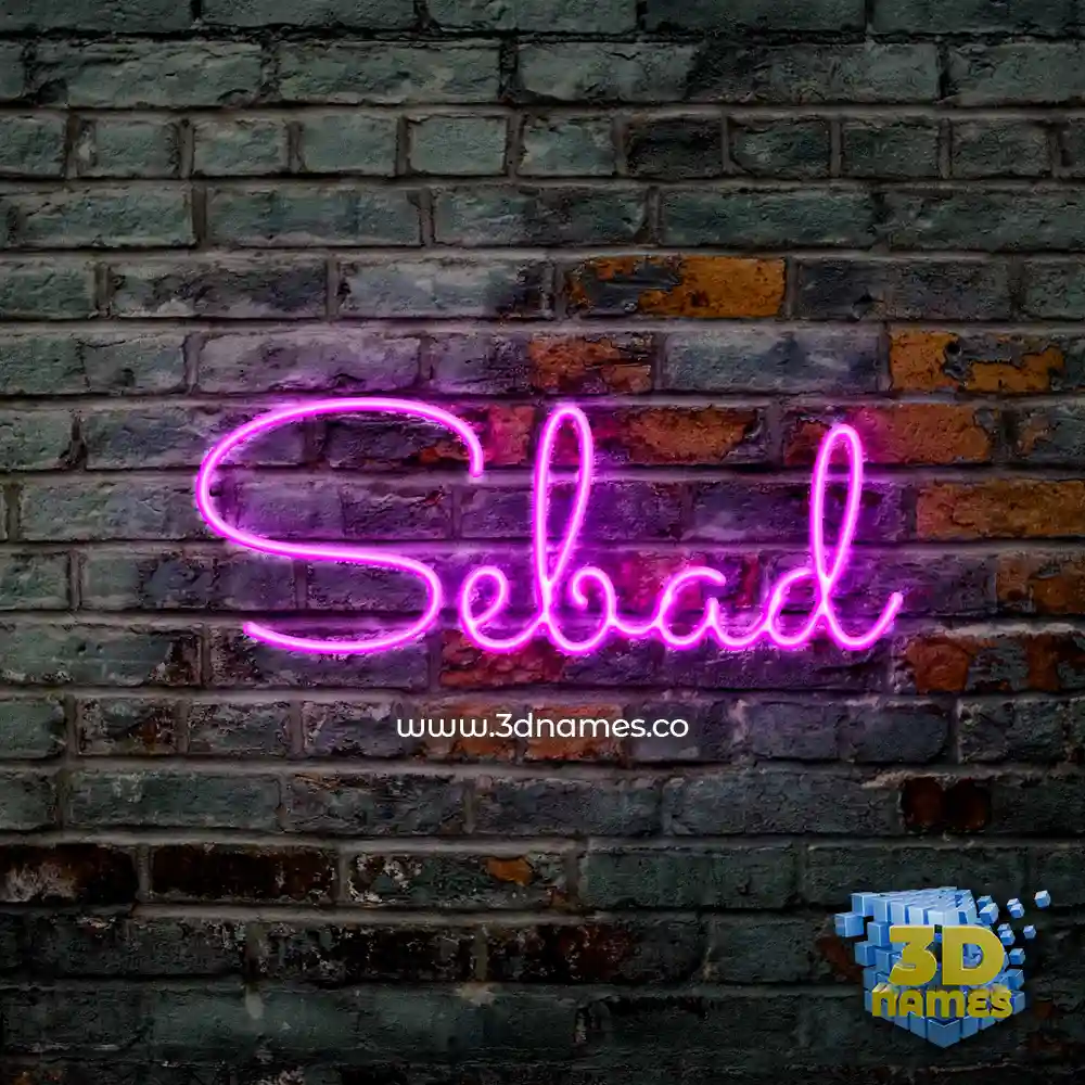 sebad in Pink Neon style - 3D name wallpaper