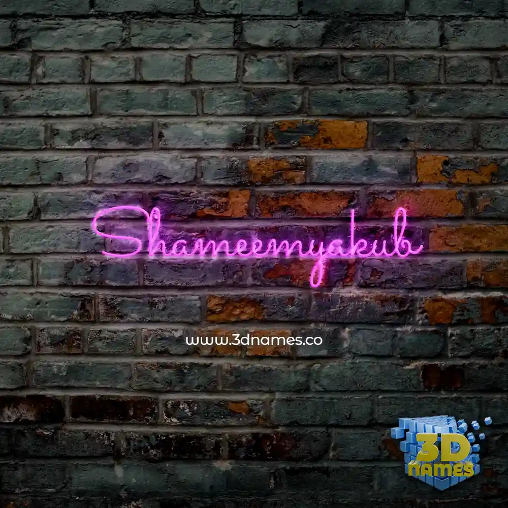 shameemyakub in Pink Neon style - 3D name wallpaper shameemyakub in Pink Neon style - 3D name wallpaper