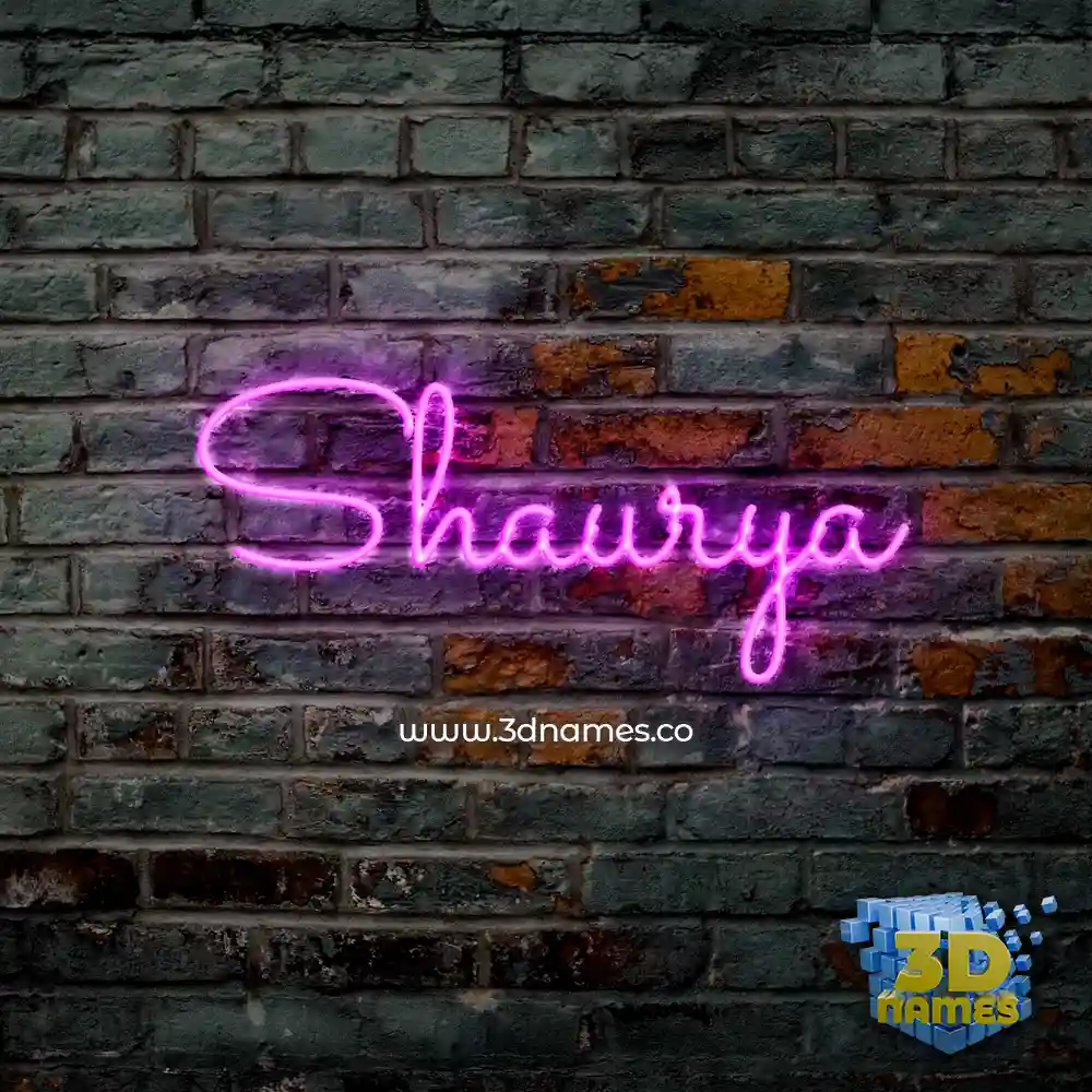 shaurya in Pink Neon style - 3D name wallpaper