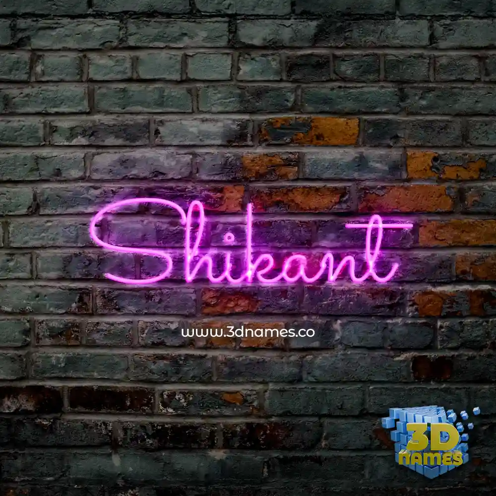shikant in Pink Neon style - 3D name wallpaper