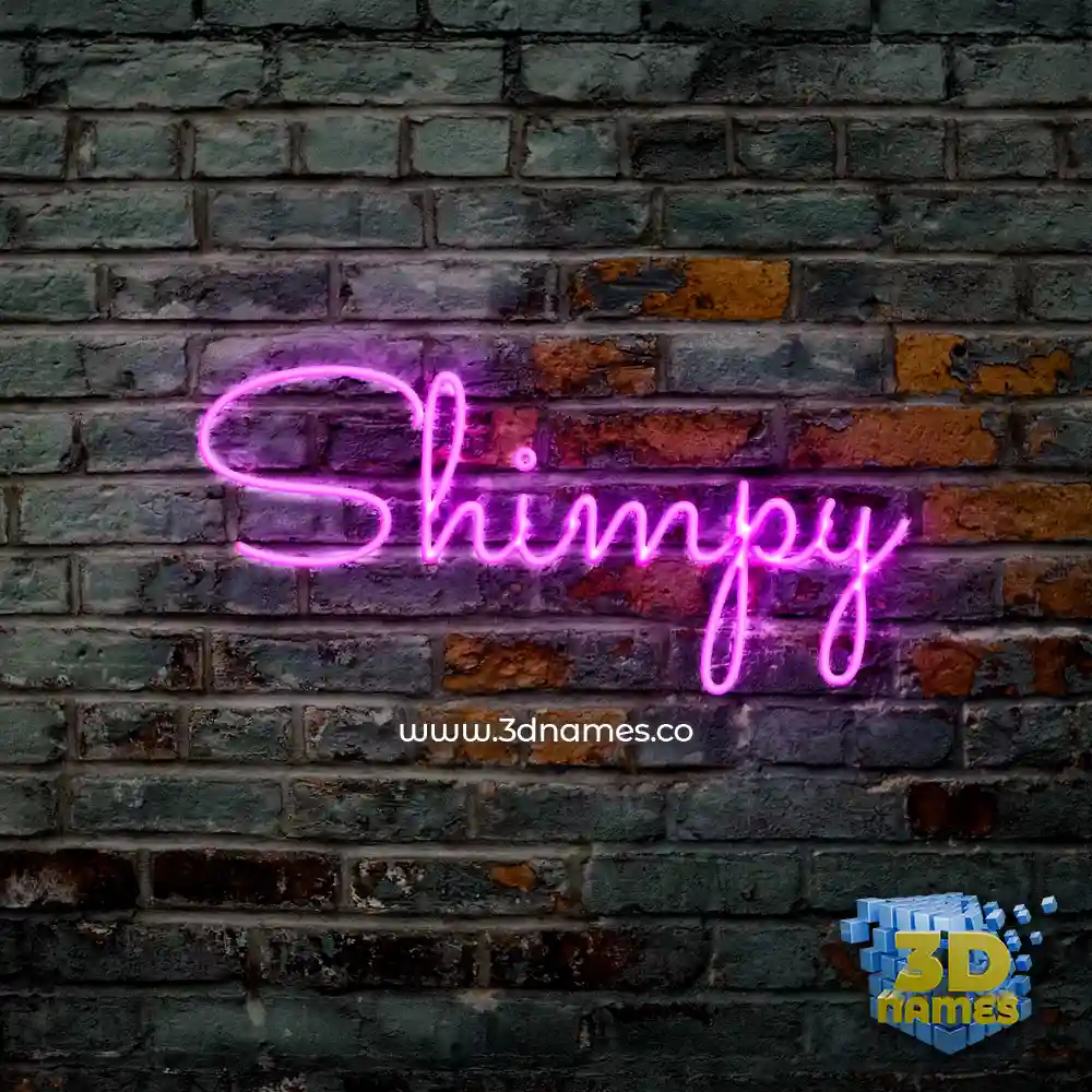 shimpy in Pink Neon style - 3D name wallpaper