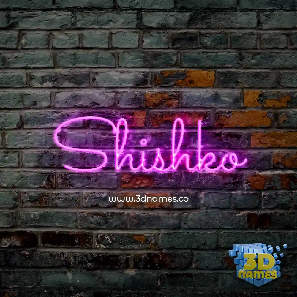 shishko in Pink Neon style - 3D name wallpaper