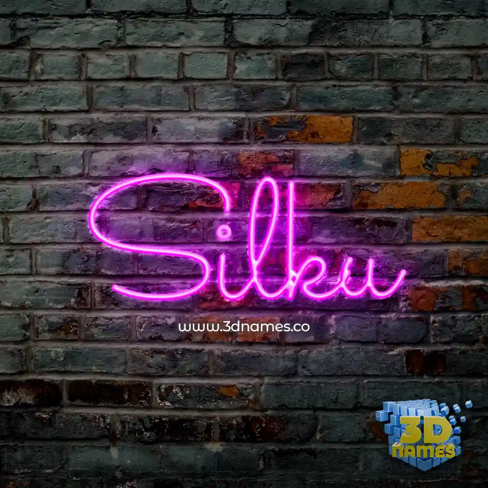 silku in Pink Neon style - 3D name wallpaper silku in Pink Neon style - 3D name wallpaper