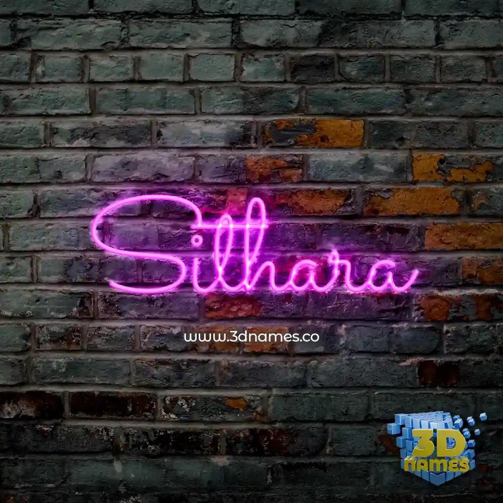 sithara in Pink Neon style - 3D name wallpaper