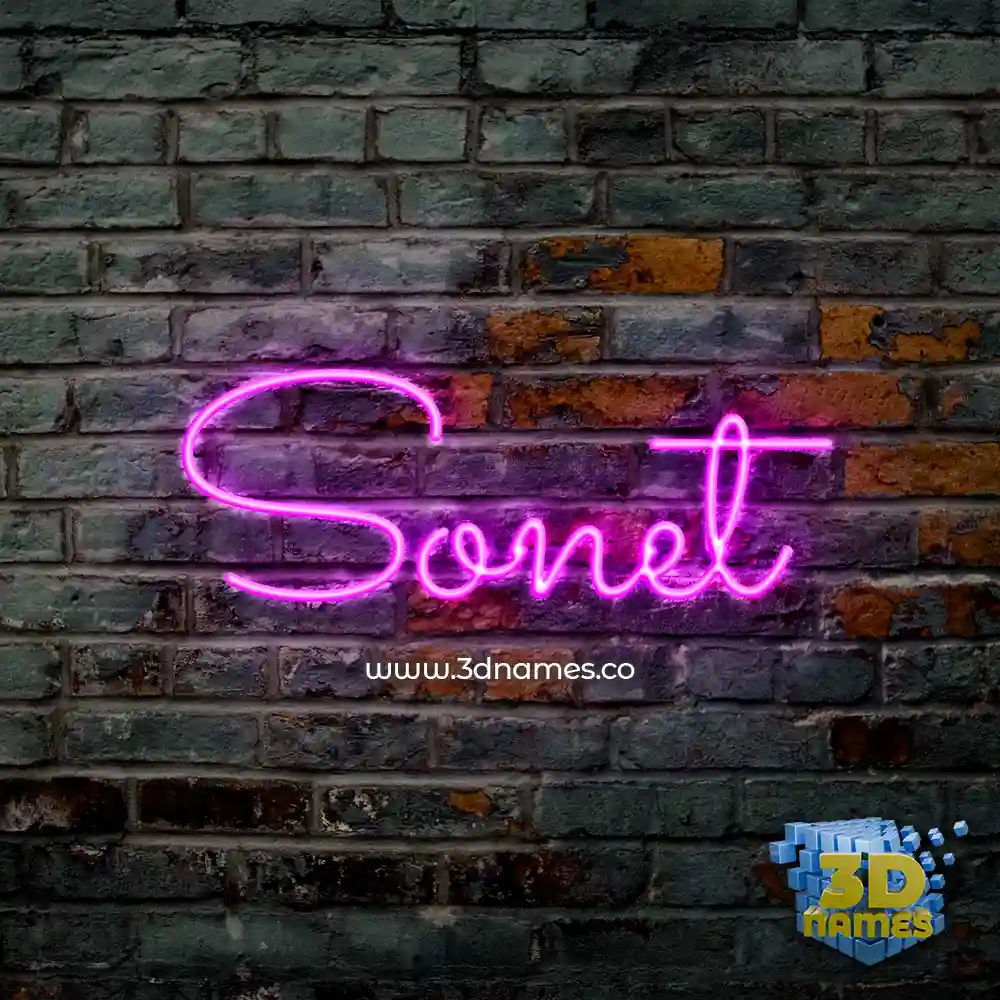 sonet in Pink Neon style - 3D name wallpaper sonet in Pink Neon style - 3D name wallpaper