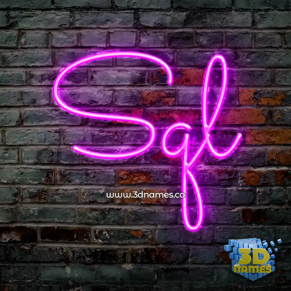 sql in Pink Neon style - 3D name wallpaper