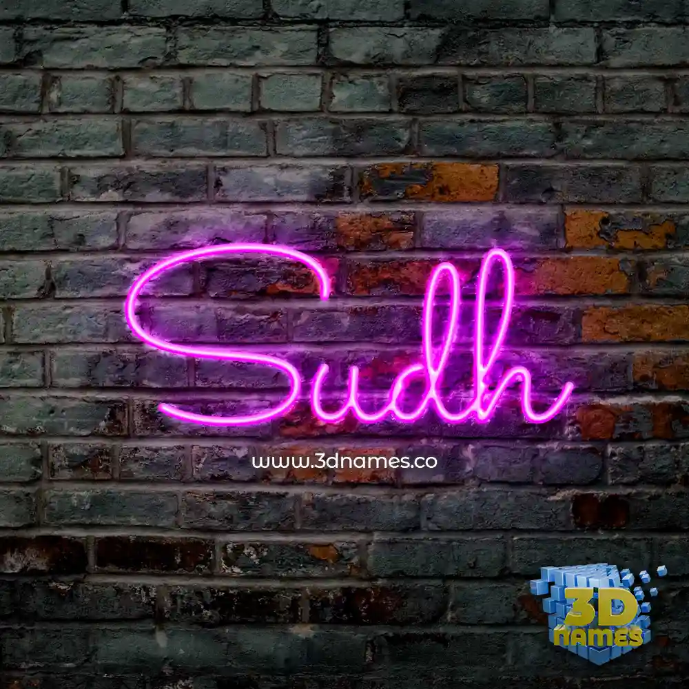 sudh in Pink Neon style - 3D name wallpaper